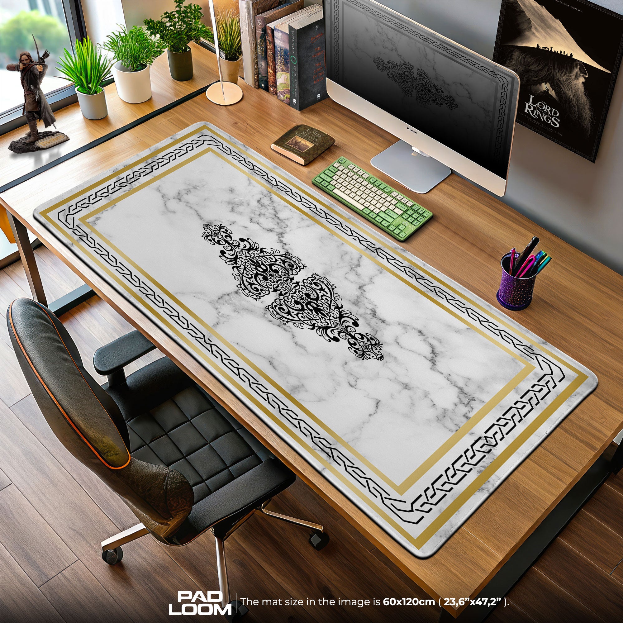 Marble Ornamental Mouse Pad, Modern Gamer Desk Mat