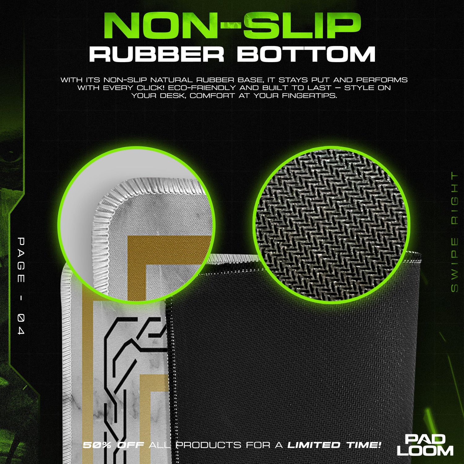 Marble Ornamental Mouse Pad, Modern Gamer Desk Mat Padloom