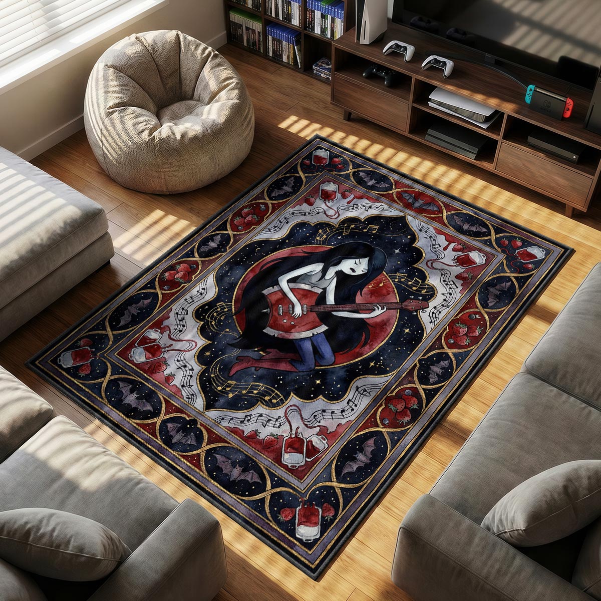 Marceline Axe themed area rug for home decor fans