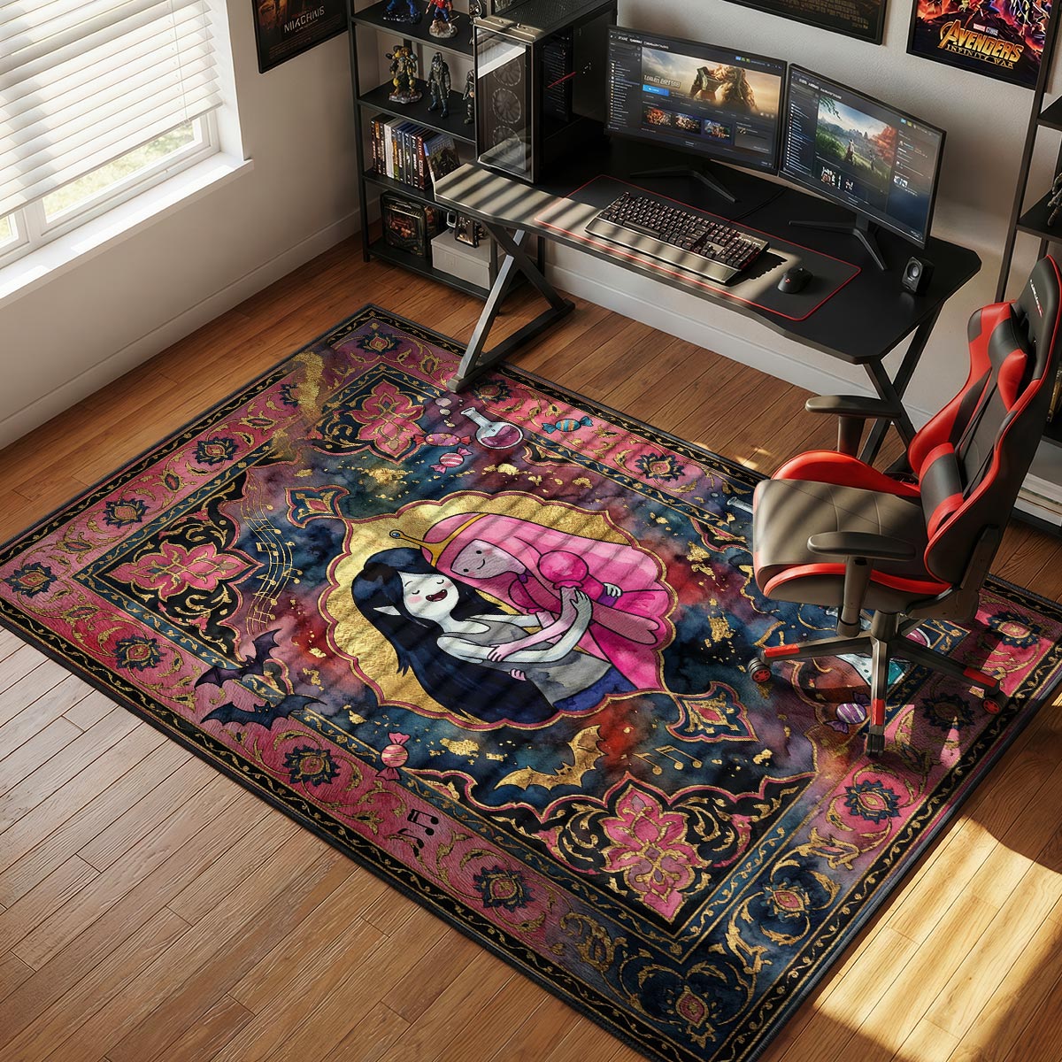 Marceline & Bubblegum Romance Adventure Time Room rug — main product view