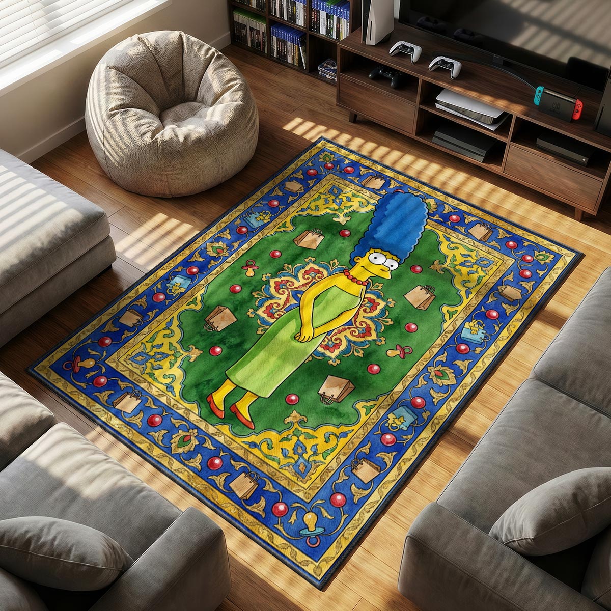 Marge Pearls themed area rug for Vintage fans