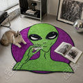 Marijuana Alien – geformter Teppich, konturgeschnittener Man-Cave-Teppich