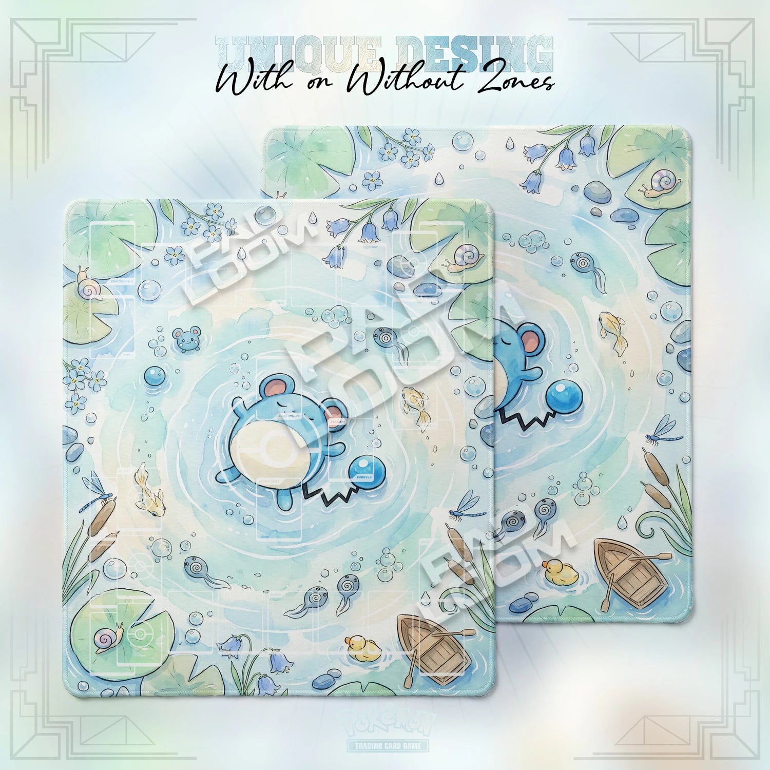 Marill Ripple Playmat - 2 Player Pokemon TCG Mat