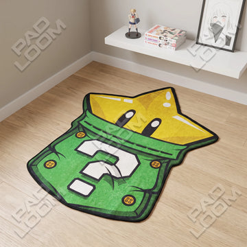 Mario Star Rug - Shaped Gaming Area Rug