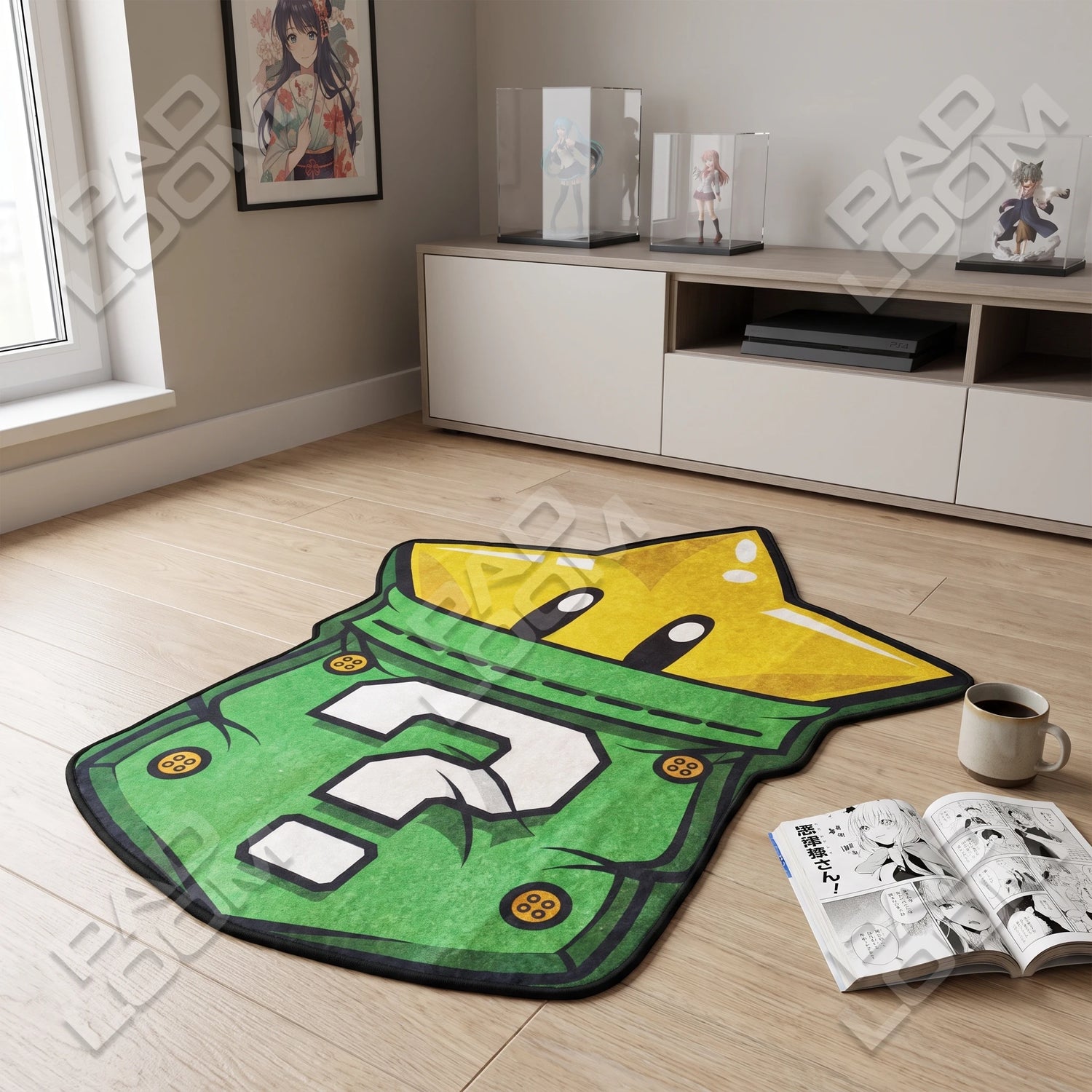 Mario Star Rug - Shaped Gaming Area Rug
