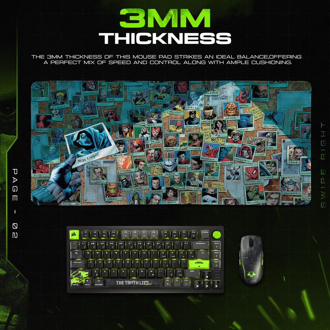 Marvel Character Board Mouse Pad – Superhero Desk Mat