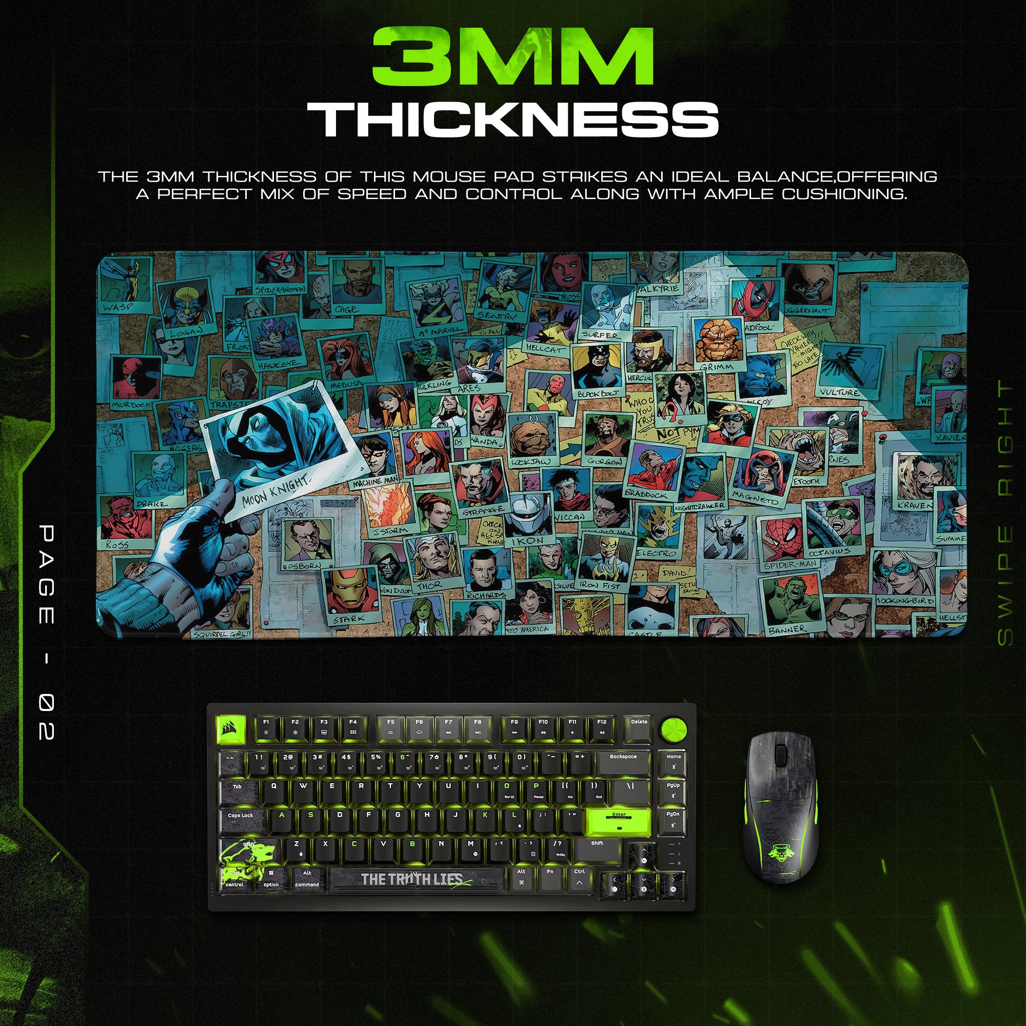 Marvel Character Board Mouse Pad – Superhero Desk Mat