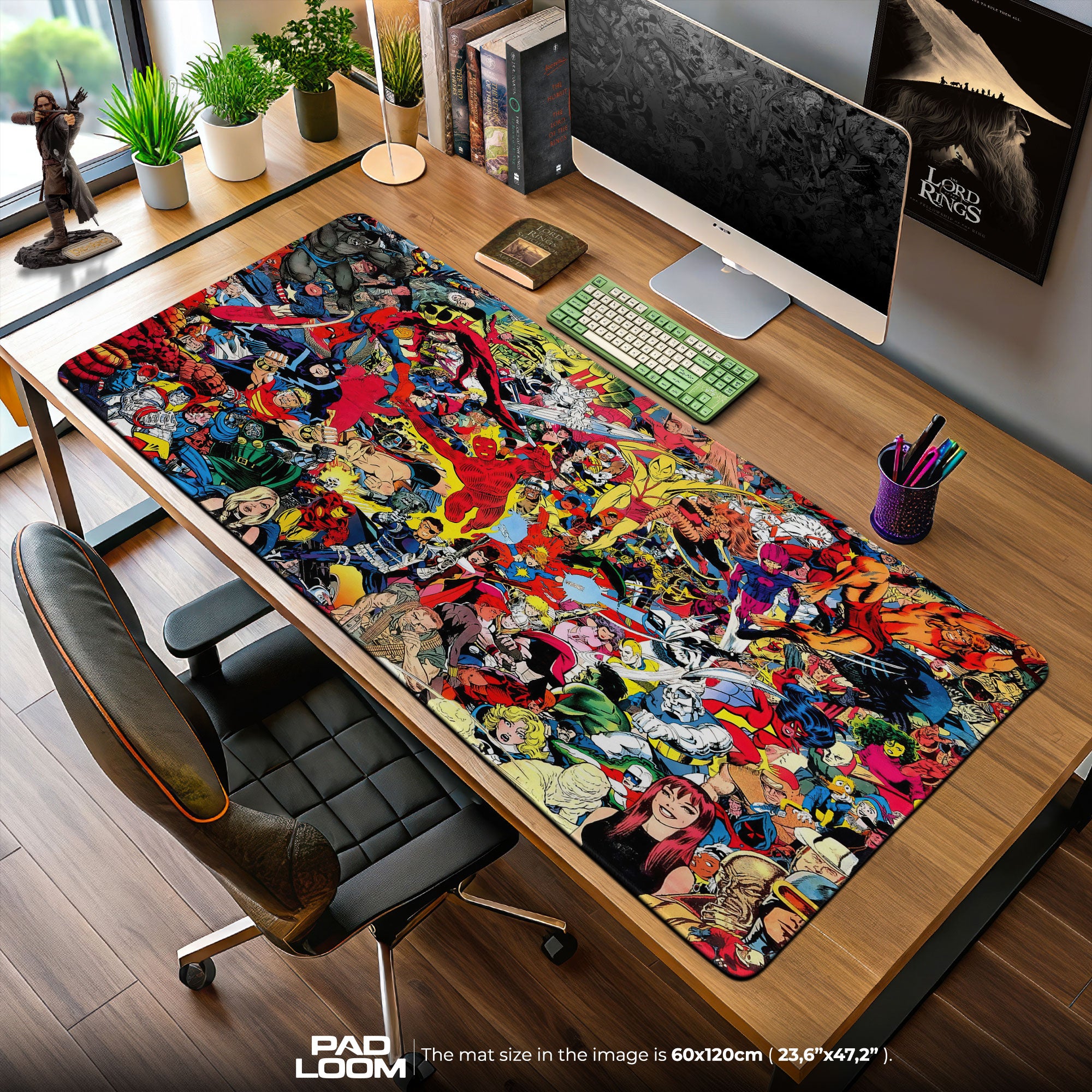 Marvel Comics Mouse Pad, Classic Heroes Collage Desk Mat