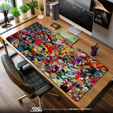 Marvel Comics Mouse Pad, Classic Heroes Collage Desk Mat
