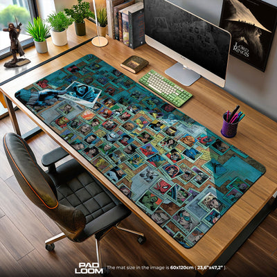 Marvel Heroes Collage Mouse Pad, Comic Gaming Desk Mat