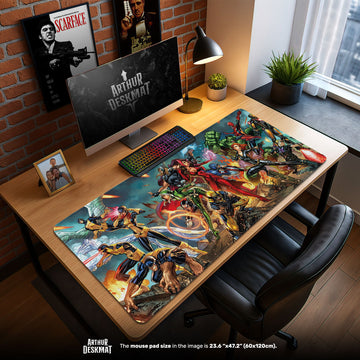 Marvel Heroes Mouse Pad, Epic Battle Comic Desk Mat