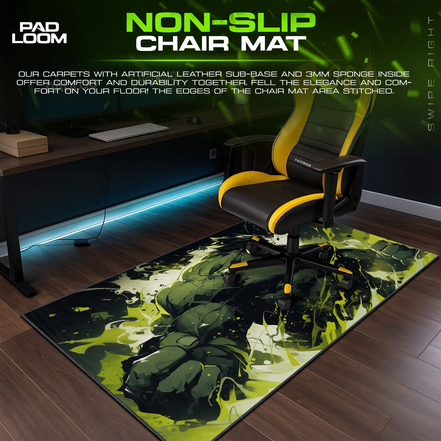 Marvel Hulk Rage Mouse Pad, Cartoon Desk Mat Padloom