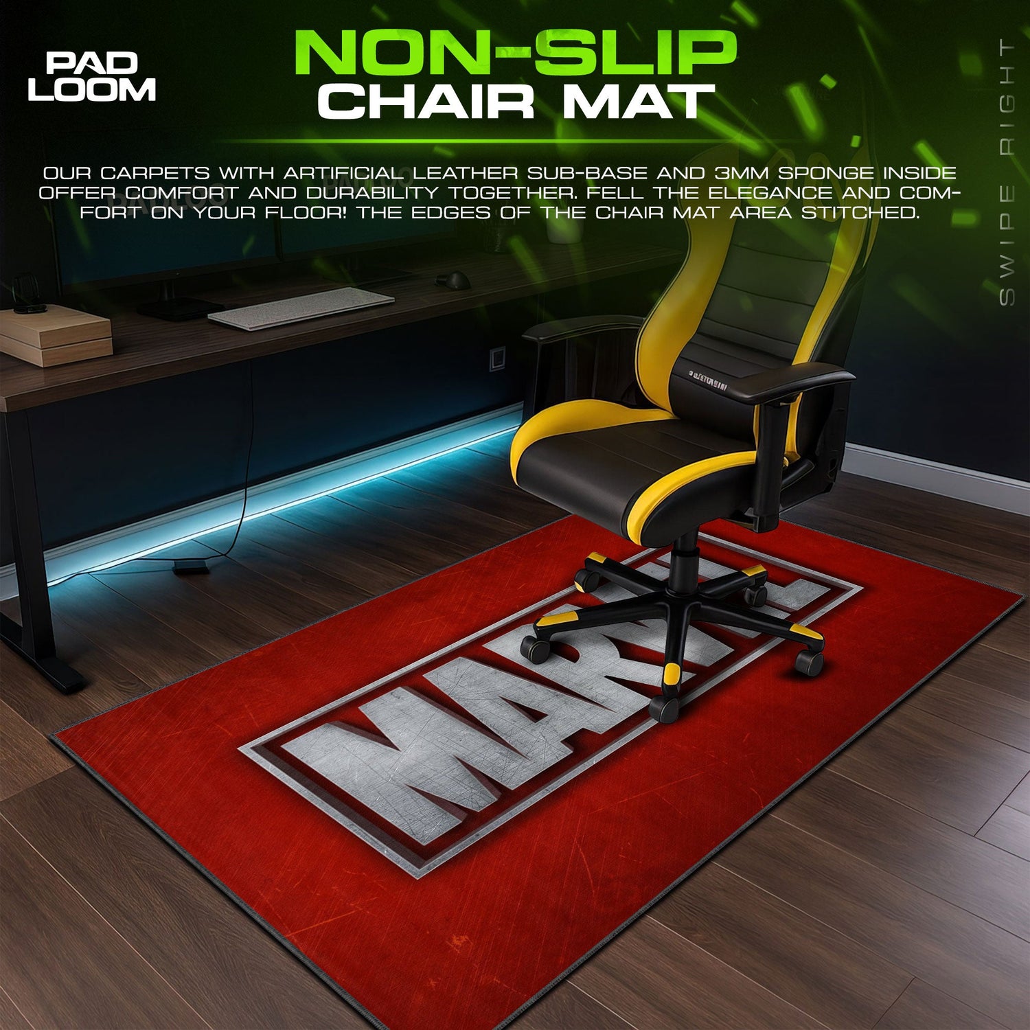 Marvel Logo Red Mouse Pad, Marvel Gamer Desk Mat Padloom