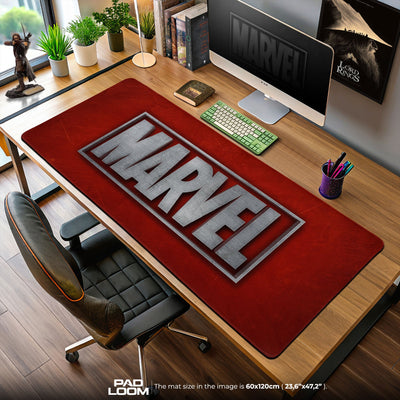 Marvel Logo Red Mouse Pad, Marvel Gamer Desk Mat