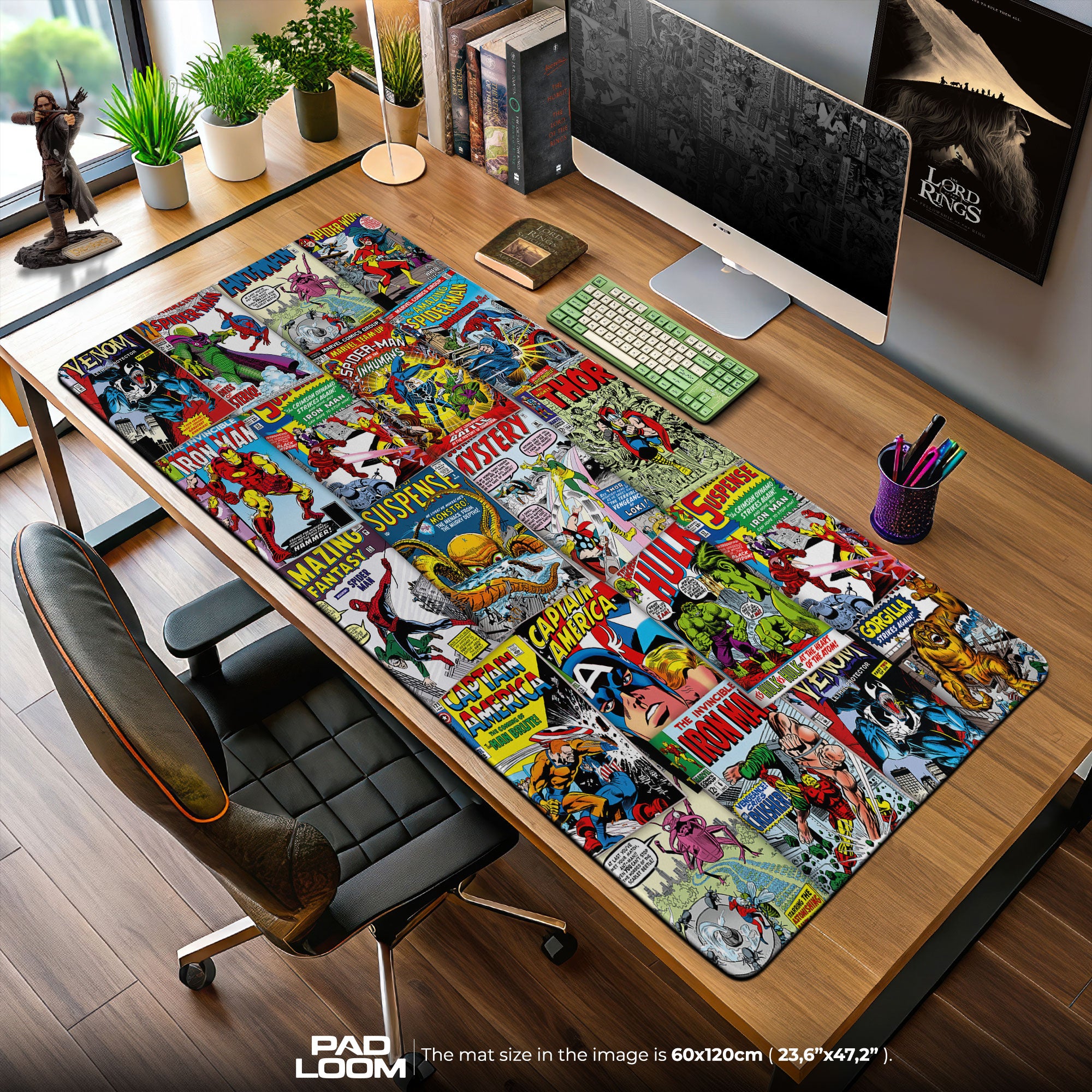 Marvel Retro Covers Mouse Pad, Superhero Gamer Desk Mat