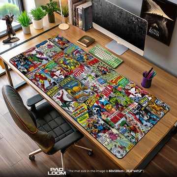 Marvel Retro Covers Mouse Pad, Superhero Gamer Desk Mat