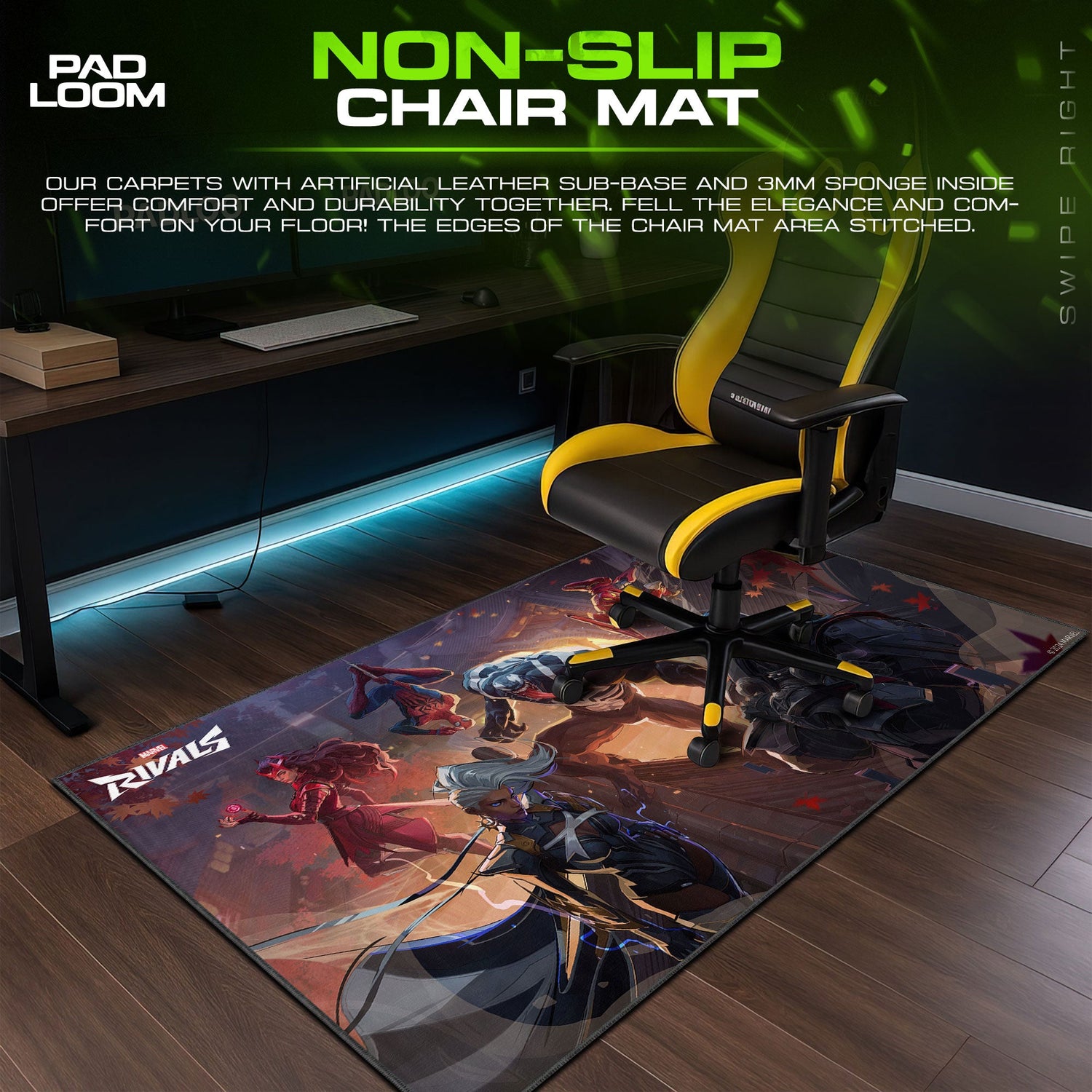 Marvel Rivals Heroes Battle Mouse Pad, Gaming Desk Mat Padloom