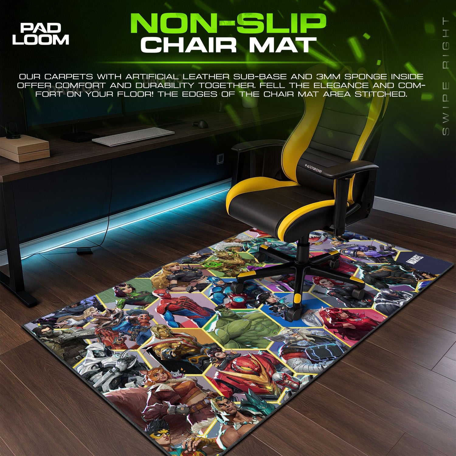 Marvel Rivals Heroes Mouse Pad, Superhero Gaming Desk Mat Padloom