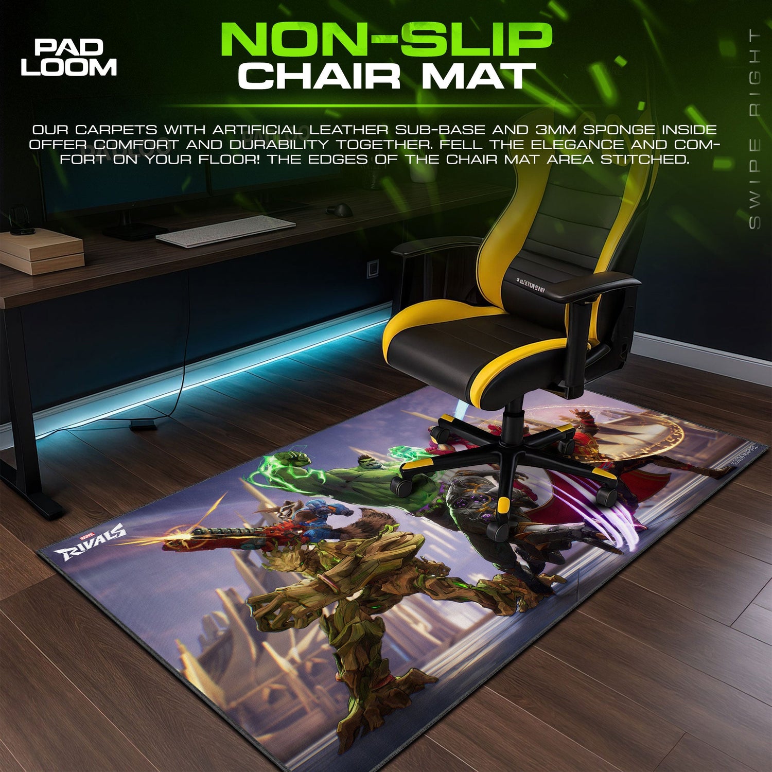 Marvel Rivals Heroes Unite Mouse Pad, Epic Gaming Desk Mat Padloom