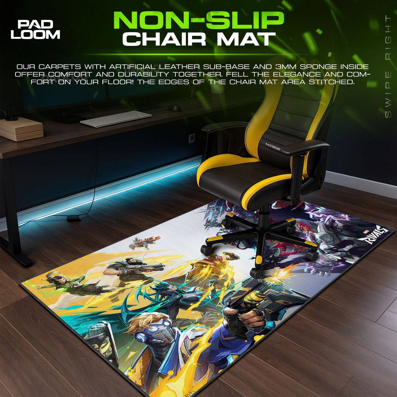 Marvel Rivals Showdown Mouse Pad, Game Heroes Desk Mat Padloom