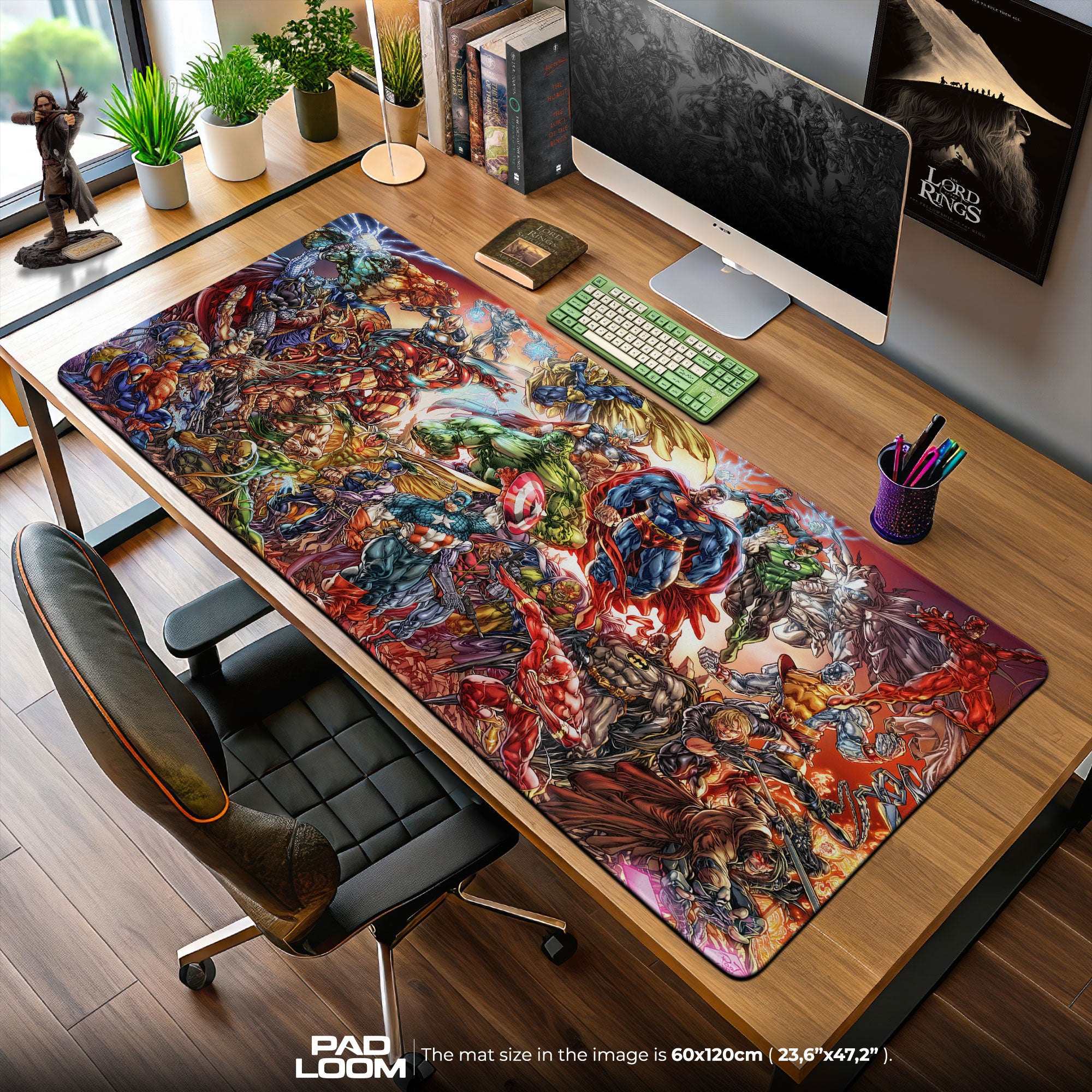 Marvel Superheroes Epic Battle Mouse Pad, Cartoon Desk Mat