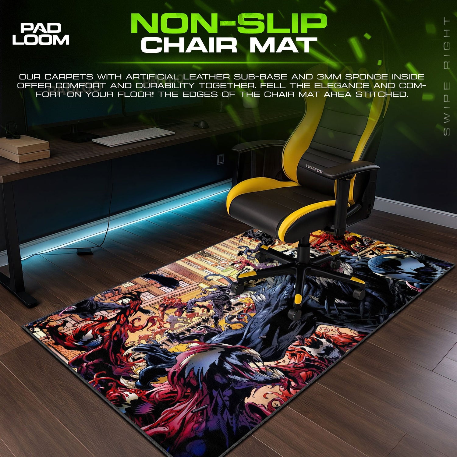 Marvel Venom vs. Carnage Mouse Pad – Comic Gaming Desk Mat Padloom