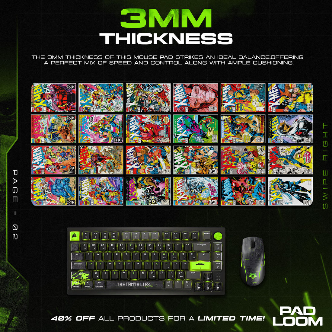 Marvel X-Men Comic Covers Mouse Pad – Gaming Desk Mat