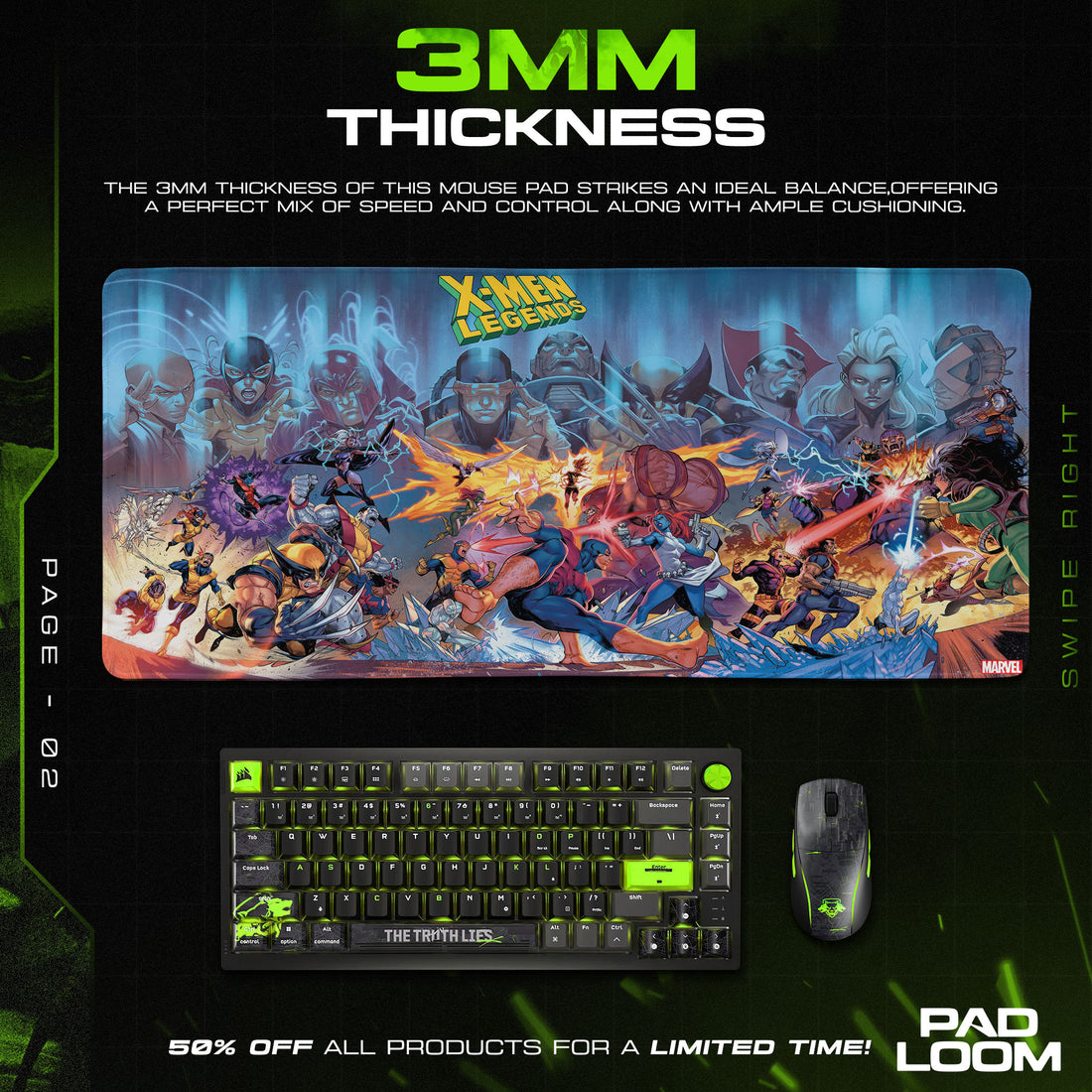 Marvel X-Men Legends Mouse Pad – Comic Gaming Desk Mat