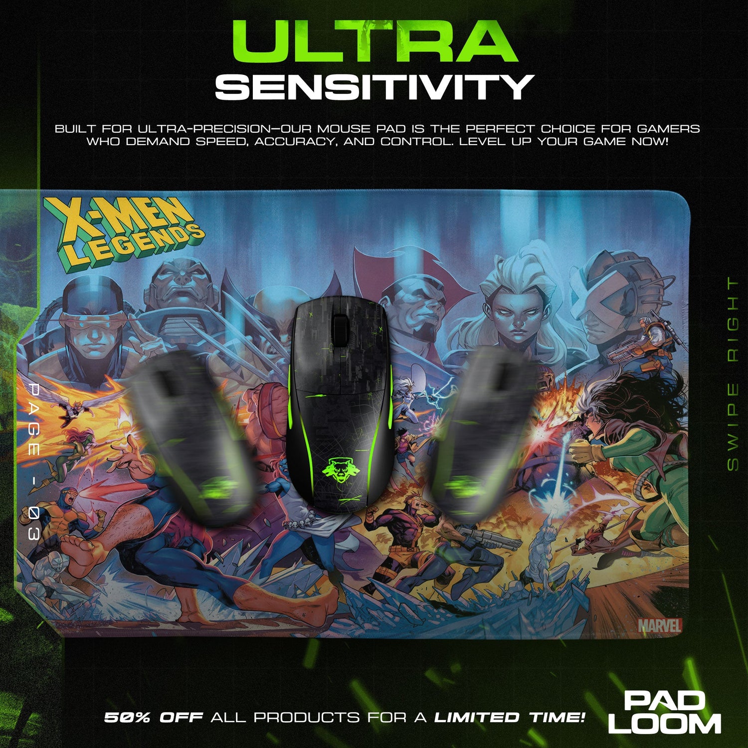 Marvel X-Men Legends Mouse Pad – Comic Gaming Desk Mat Padloom
