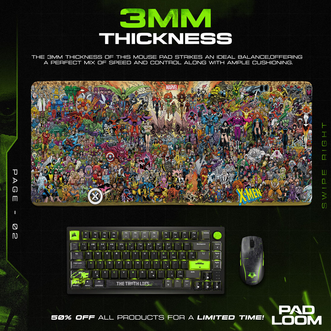Marvel X-Men Universe Mouse Pad – Comic Gaming Desk Mat