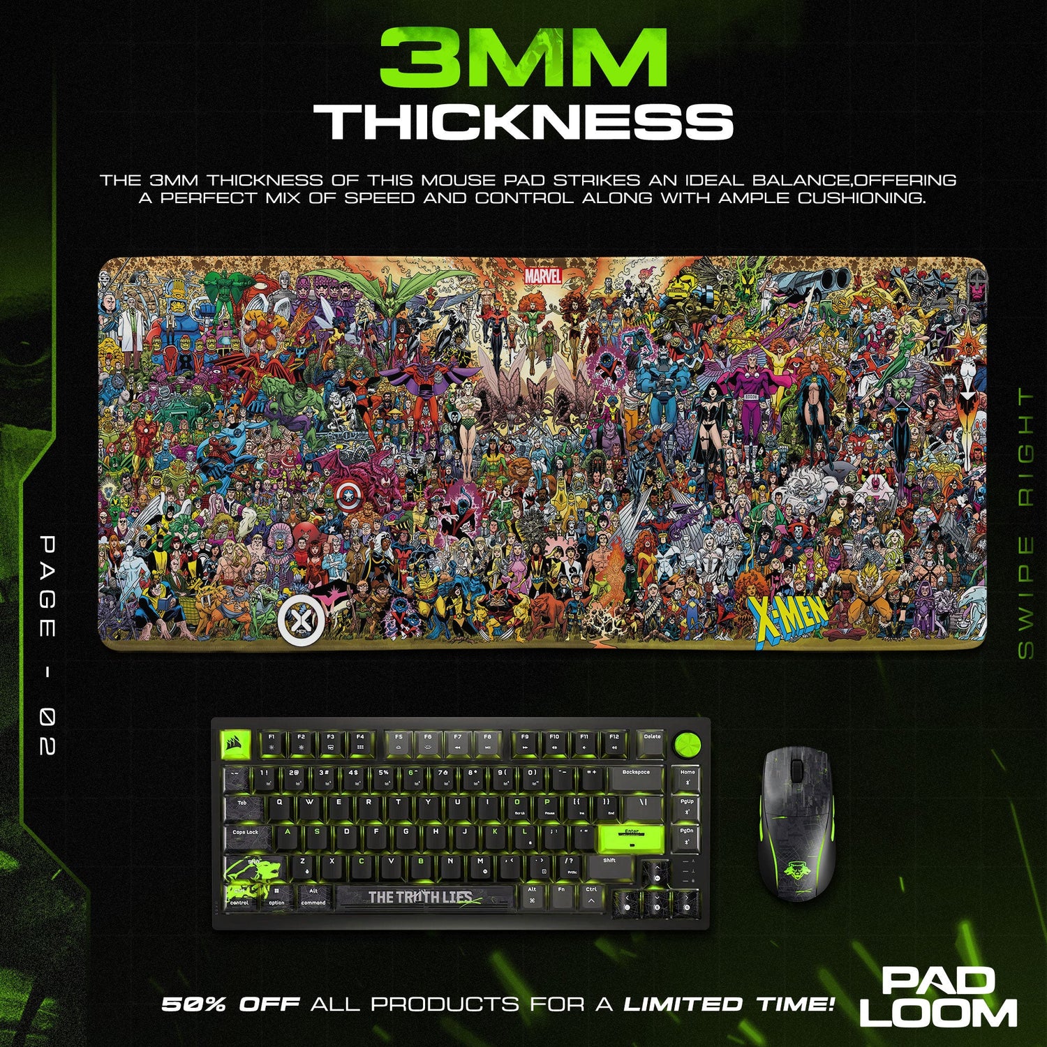 Marvel X-Men Universe Mouse Pad – Comic Gaming Desk Mat Padloom