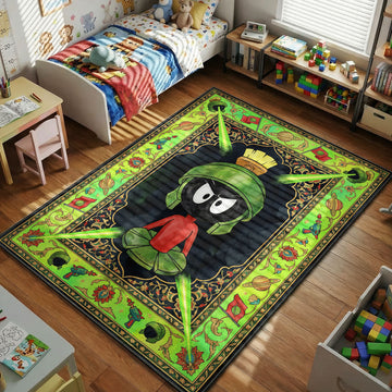 Marvin the Martian Looney Tunes space themed kids bedroom area rug
