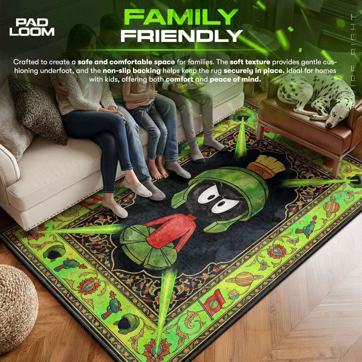 Marvin area rug showing full Space artwork