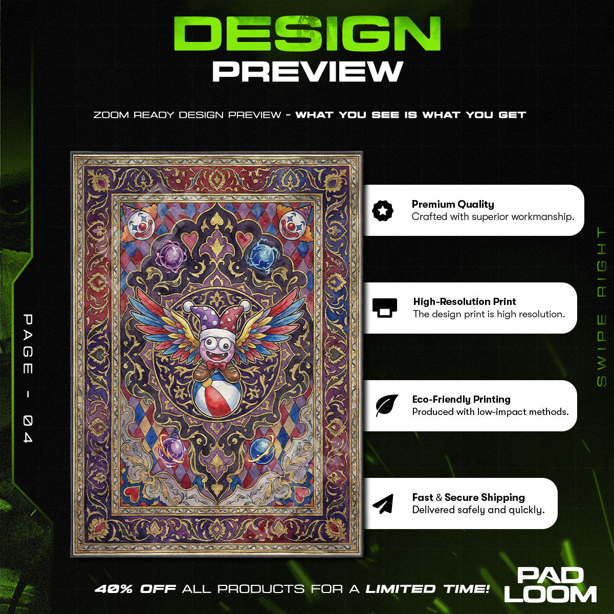 Marx Cosmic Jester Rug - Kirby Chair Mat