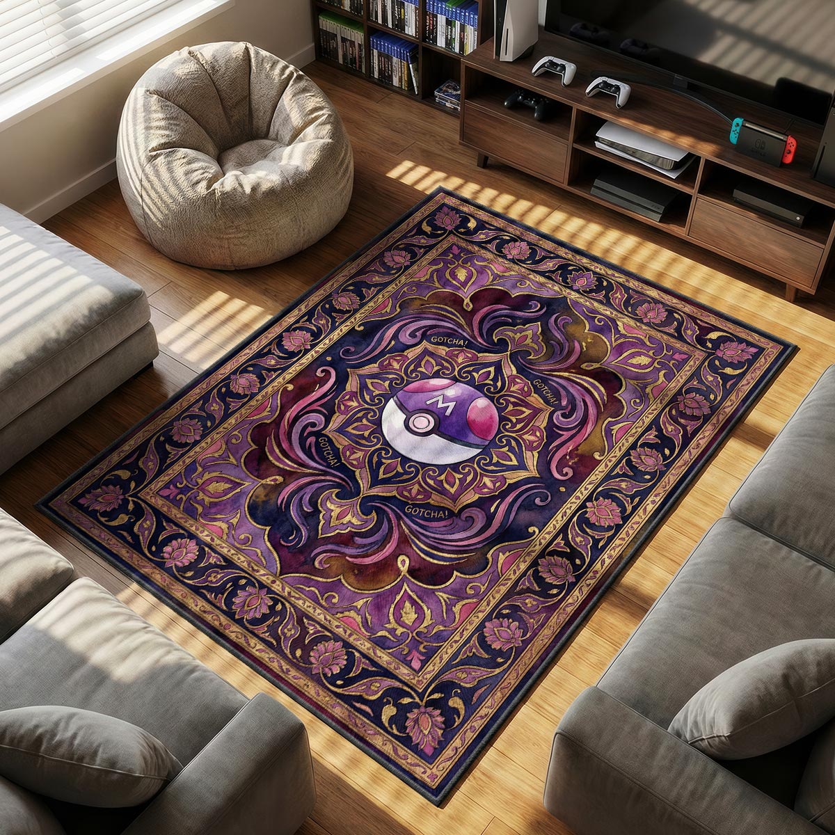Master Catch themed area rug for home decor fans