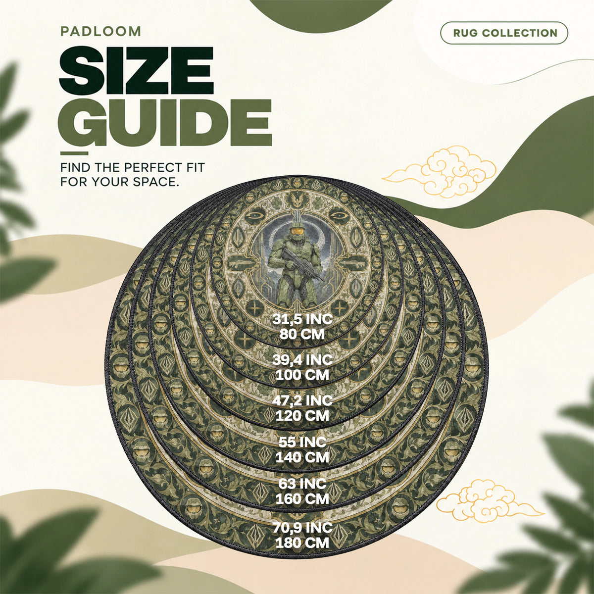 Master Chief Medallion Round Rug - Halo Chair Mat