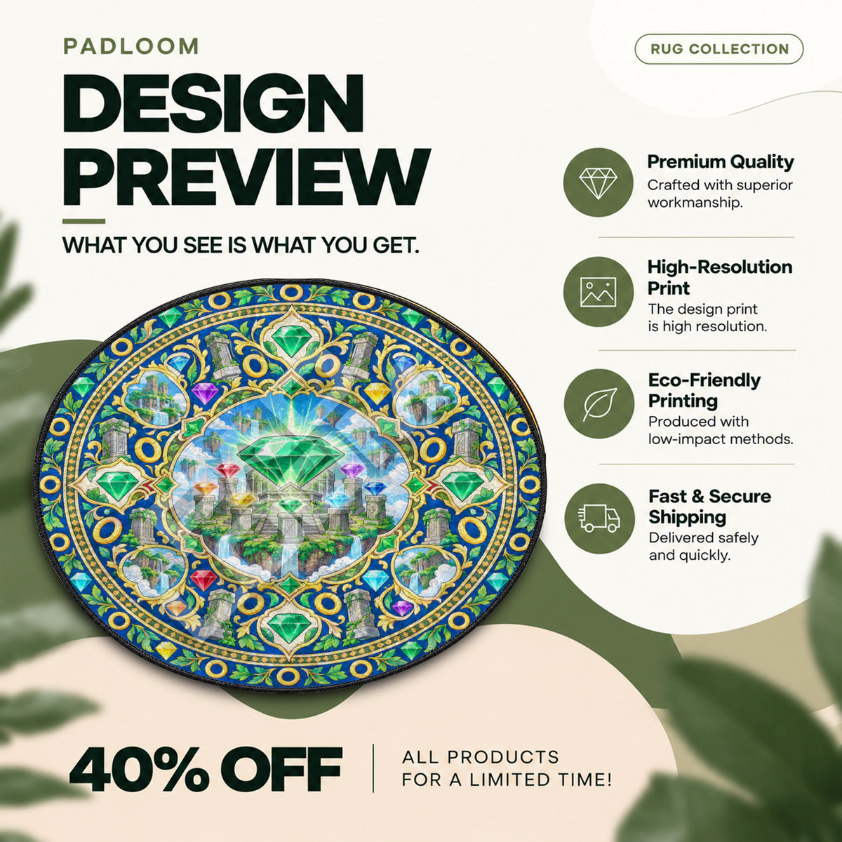Master Emerald Shrine Round Rug - Sonic Chair Mat