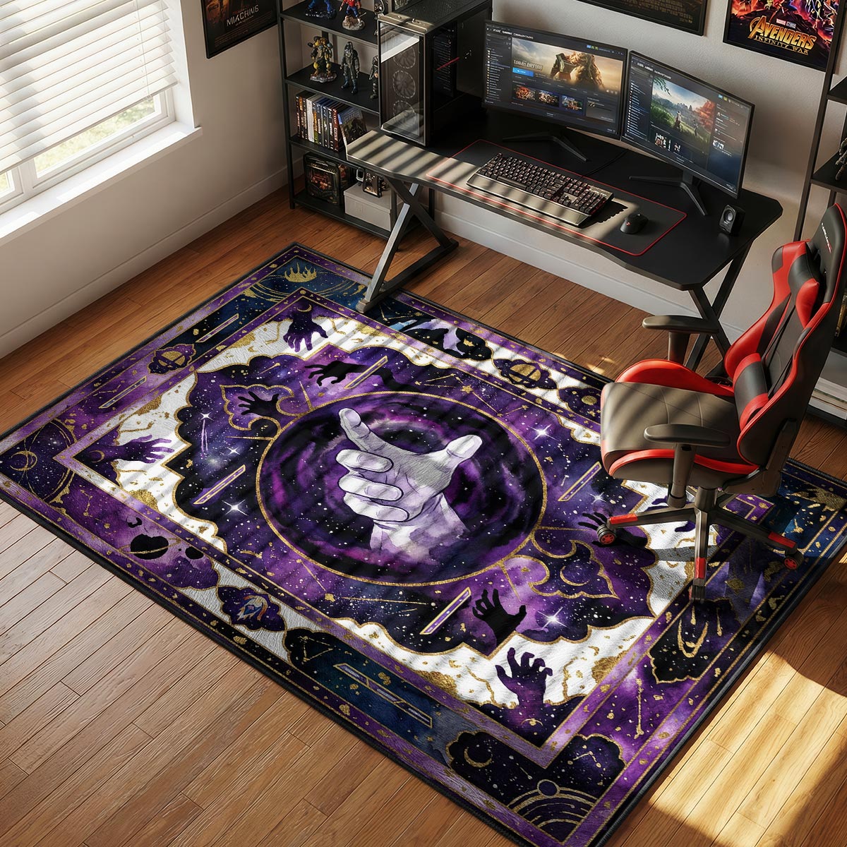 Master Hand Cosmic Void Smash Bros Chair rug — main product view