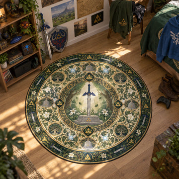 Master Sword Pedestal Round Rug - Zelda Chair Mat