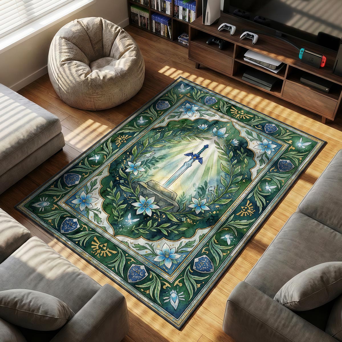 Master Sword Sacred Grove Rug - Zelda Chair Mat