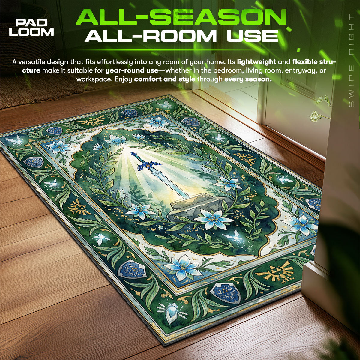 Master Sword Sacred Grove Rug - Zelda Chair Mat