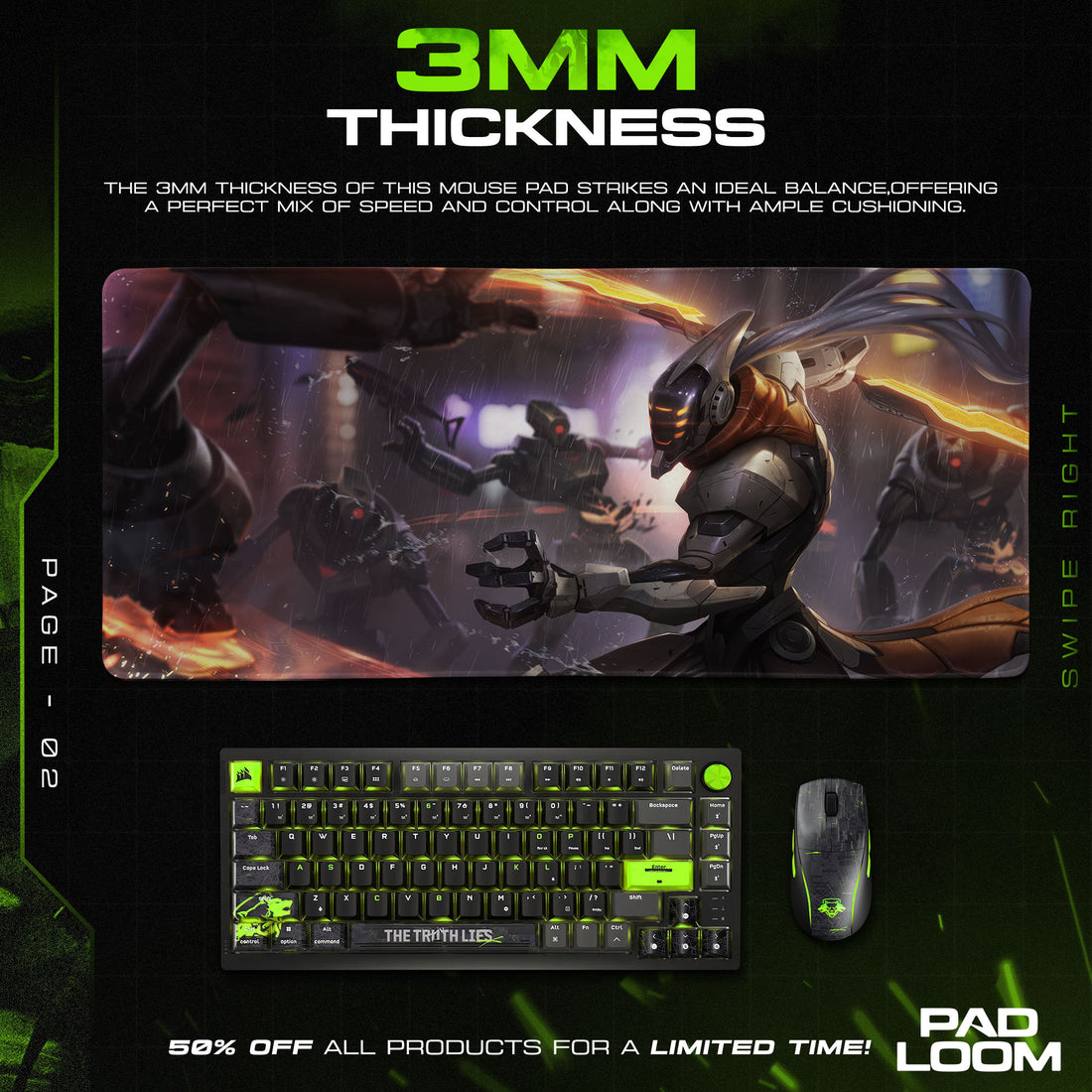 Master Yi Wuju Blades Mouse Pad, League of Legends Gaming Desk Mat