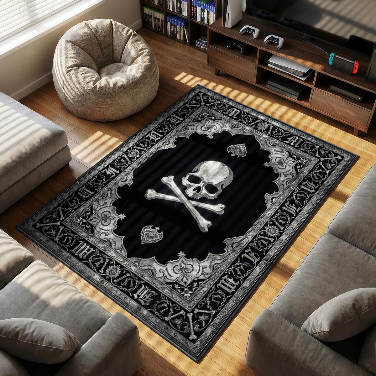 Mastermind Japan themed area rug for Gothic fans