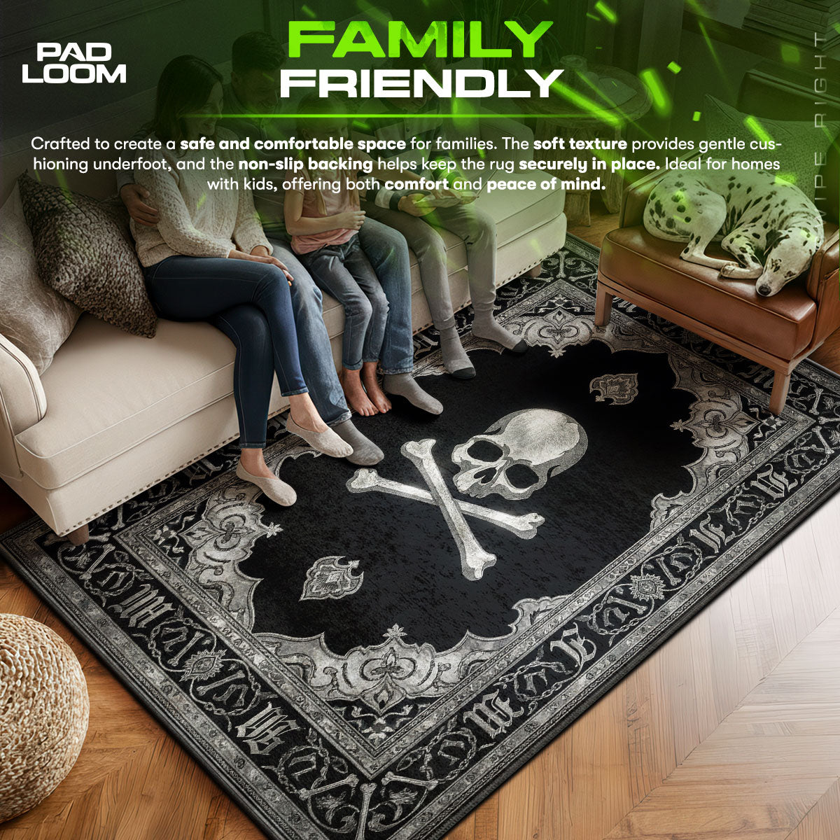 Mastermind area rug showing full Gothic artwork