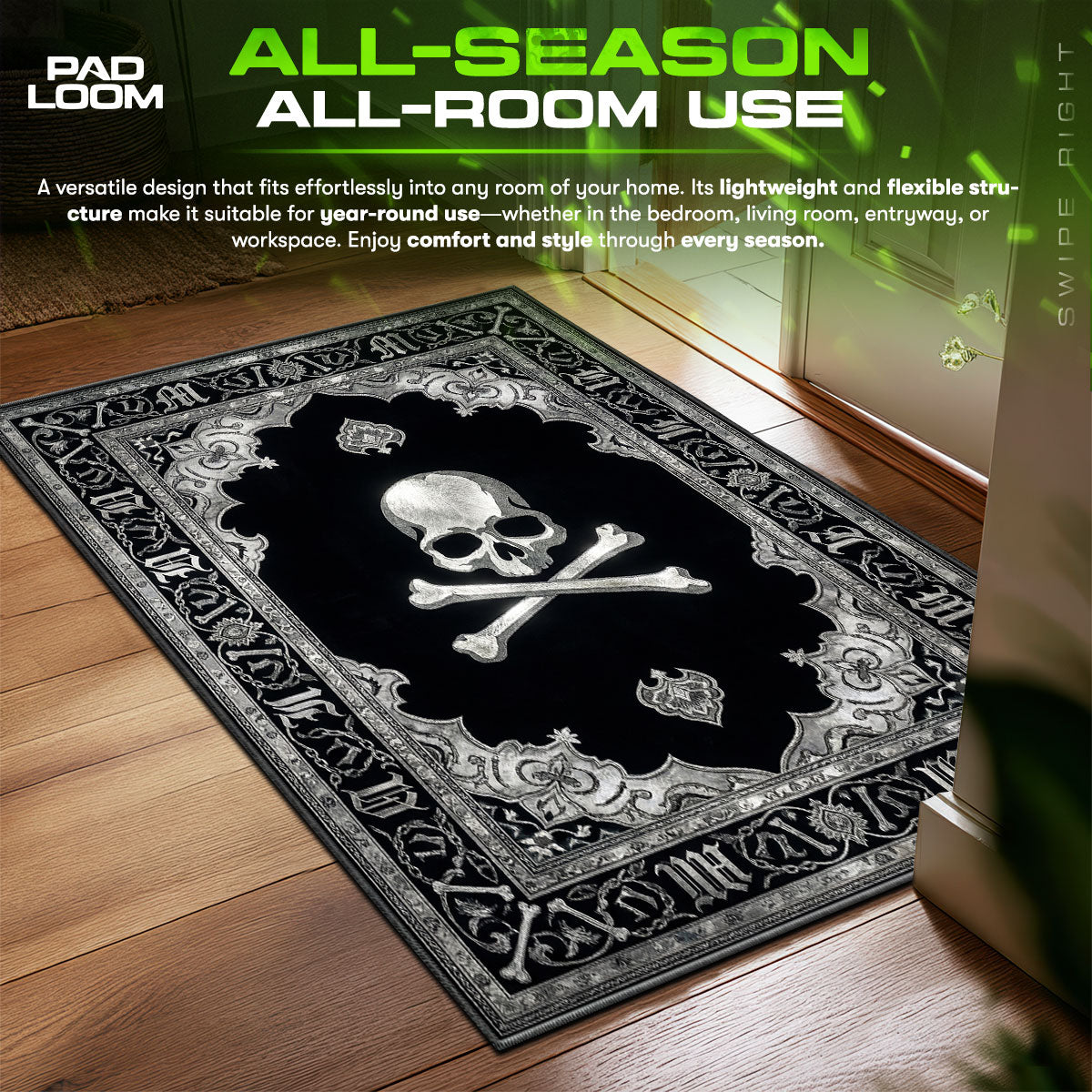 Mastermind Japan Skull Punk Floor fan rug — premium quality print