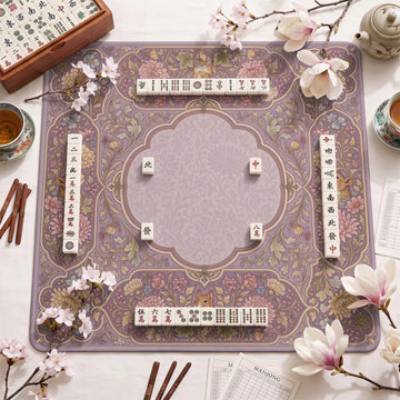 Mauve Squirrel Mahjong Mat – neoprene mah jongg table mat
