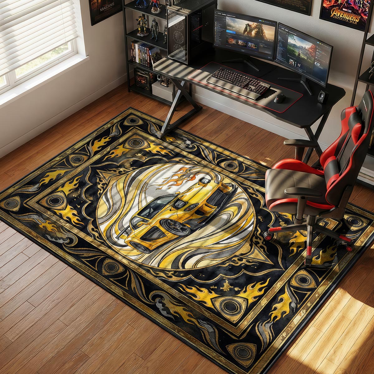 Mazda RX7 Flame JDM Floor rug — main product view