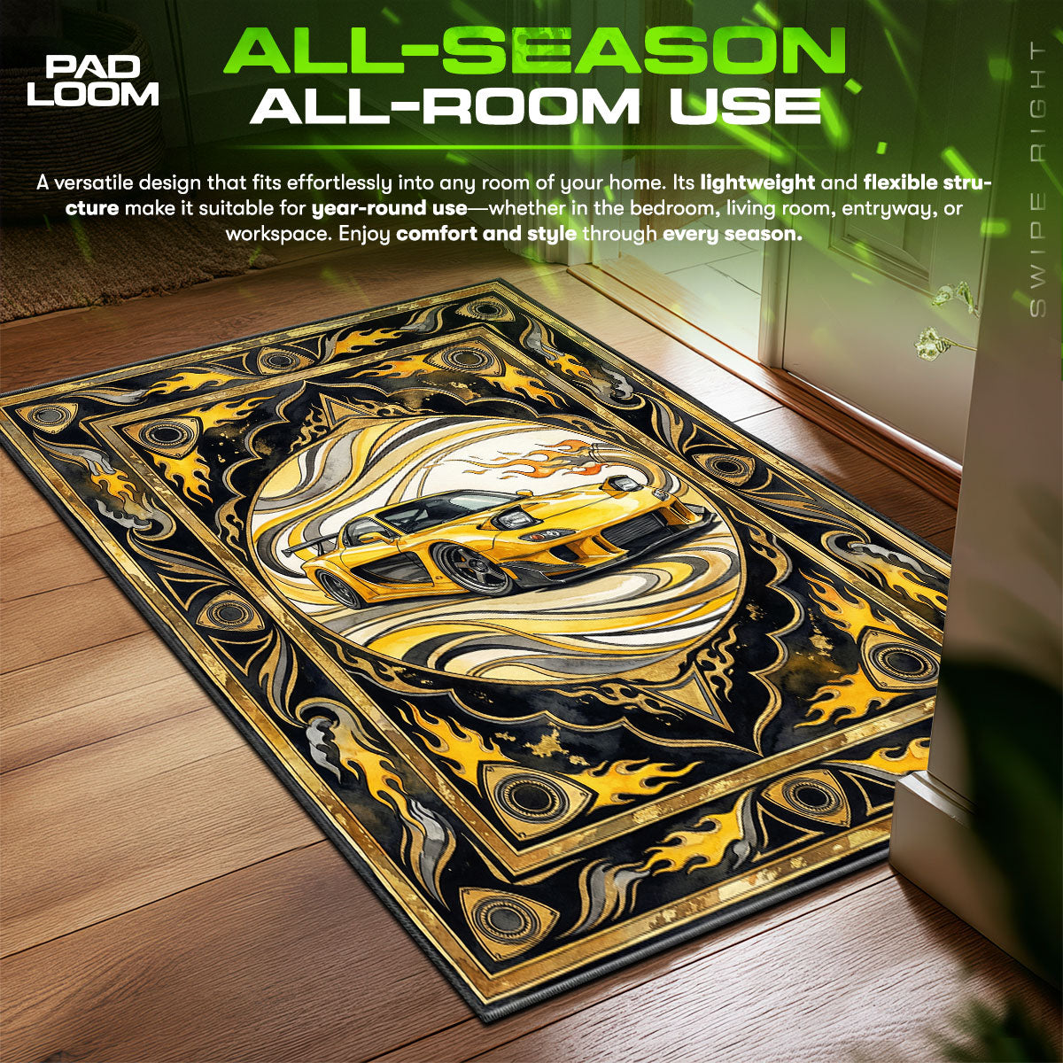 Mazda RX7 Flame JDM Floor fan rug — premium quality print