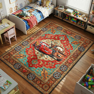 McQueen and Mater Rug — Cars Movie Kids Bedroom Rug