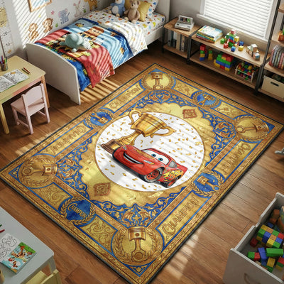 McQueen Champion Rug — Cars Movie Kids Bedroom Rug